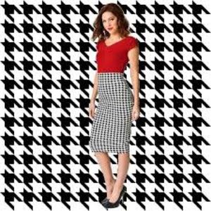 Unique vintage houndstooth pencil skirt